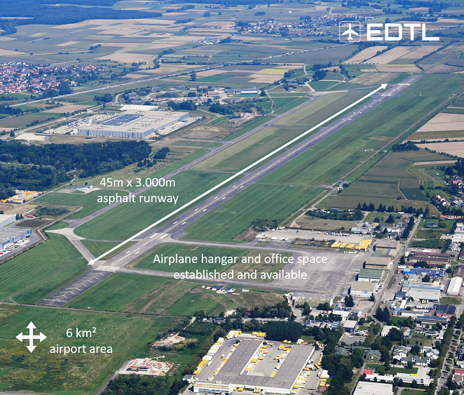 Aerial image of the Lahr airport